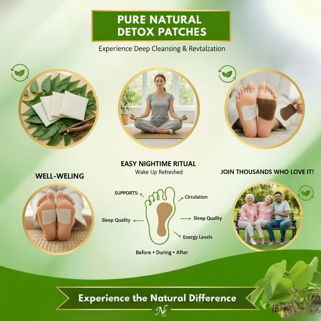 Herbal Giloy Detox Foot Patches | Body Detox Support, Stress Relief(1 BOX = 20 PATCHES-Buy 1 Get 3Free🔥🔥)